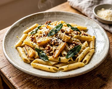 Karamellizált paszternákos penne | Gyors őszi tészta