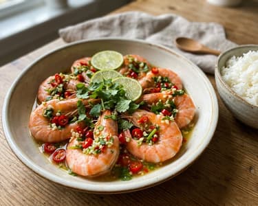 Goong Nueng Manao | Thai Steamed Lime Shrimp