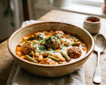 Palóc bean stew with juicy meatballs | Hearty autumn one-pot meal