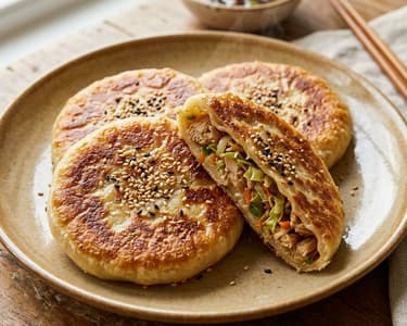Koreai csirkés hotteok | Sós töltött street food lepény