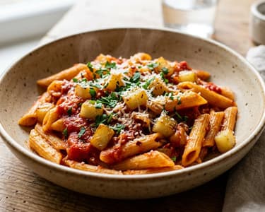 Penne all'Arrabbiata zsenge karalábéval | Pikáns olasz tészta