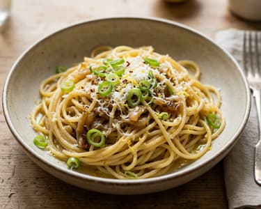 Pasta con cipollotto | Olasz újhagymás spagetti