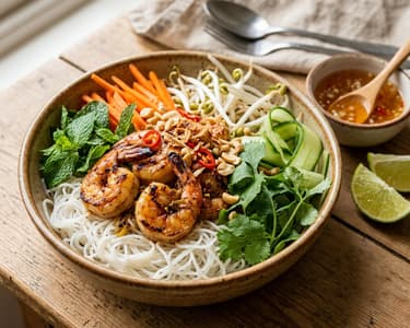 Bún Tôm Nướng | Vietnámi garnélás rizstészta tál