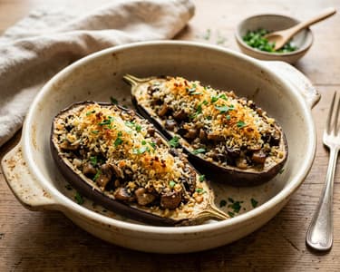Spanish Baked Eggplant with Mushrooms | Juicy Autumn Traybake Dish