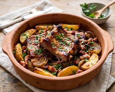 Rustic Pork Ribs Baked in a Clay Pot | Juicy Tender One-Pot Dish with Potatoes