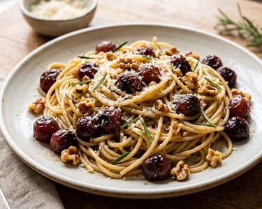 Sült szőlős-rozmaringos spagetti | Olasz őszi tészta pecorinóval