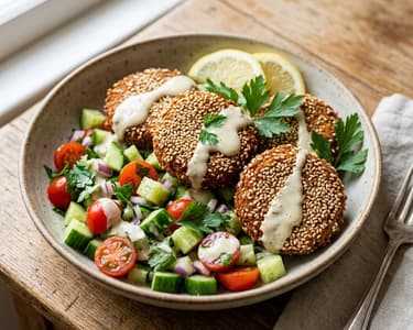 Egyiptomi ta'ameya saláta | Ropogós fehérbab falafellel