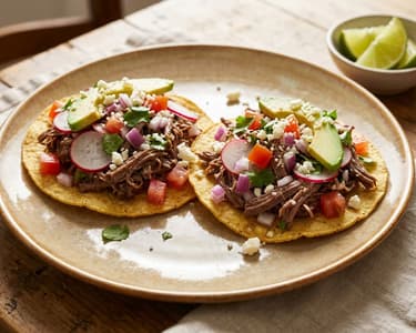 Mexican beef salpicón tostadas