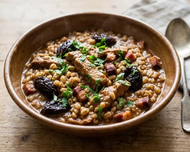 Szatmár Pork Tokány with Prunes and Pearl Barley | Hearty Autumn One-Pot Dish