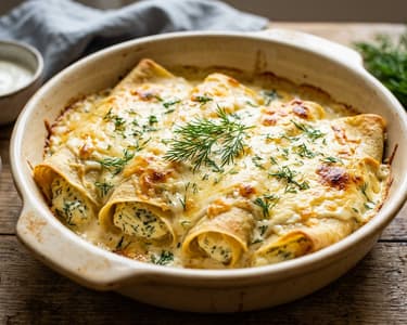 Csőben sült kapros-túrós palacsinta | Krémes házi brunch