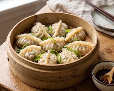 Korean Chicken Mandu | Steamed Asian Dumplings
