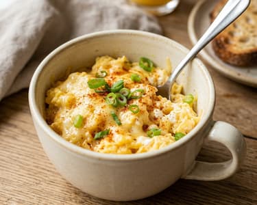 Cheesy Sour Cream Mug Eggs | Quick Microwave Breakfast