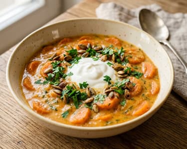 Carrot Pottage with Sour Cream | Creamy Autumn Vegetable Dish