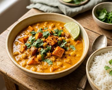 Édesburgonyás csicseriborsó curry | Krémes őszi egytál