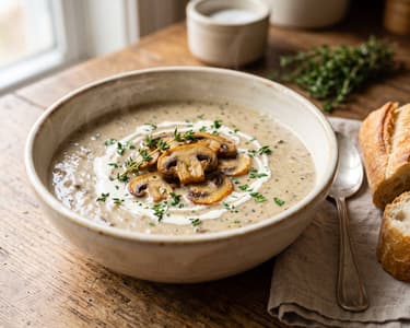 French Celeriac and Mushroom Cream Soup | Silky Autumn Velouté