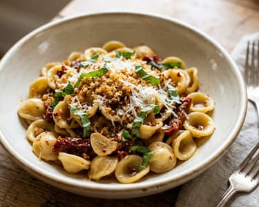 Aszalt paradicsomos orecchiette | Ropogós pangrattatóval
