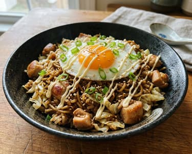 Csirkés japán sobameshi | Kobei street food klasszikus