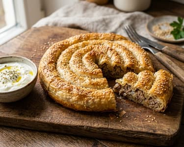 Balkan Meat Burek | Crispy Homemade Meat Pie