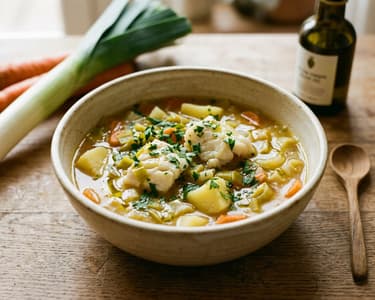 Basque Cod with Leeks | Porrusalda con bacalao