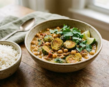 Pirított kelbimbós csicseriborsó curry