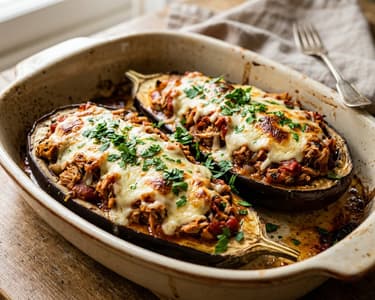 Spanish Tuna-Stuffed Aubergines | Juicy Baked Dish