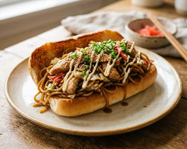 Csirkés Yakisoba Pan | Ropogós japán szendvics