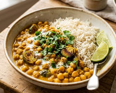 Sült kelbimbós csicseriborsó curry | Krémes őszi egytál