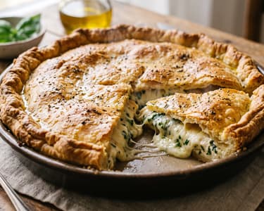 Cheese Tiella di Gaeta | Crispy Italian Stuffed Pie