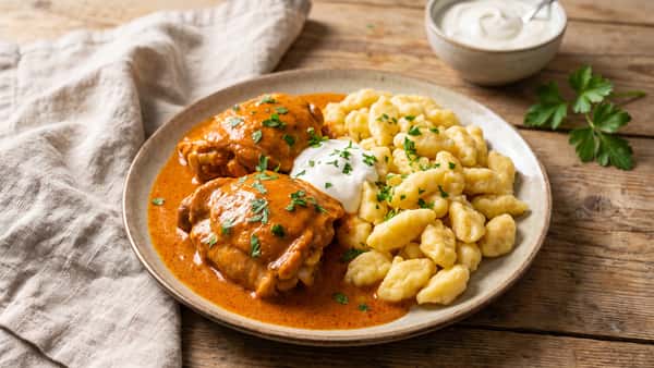 Csirkepaprikás recept házi nokedlivel