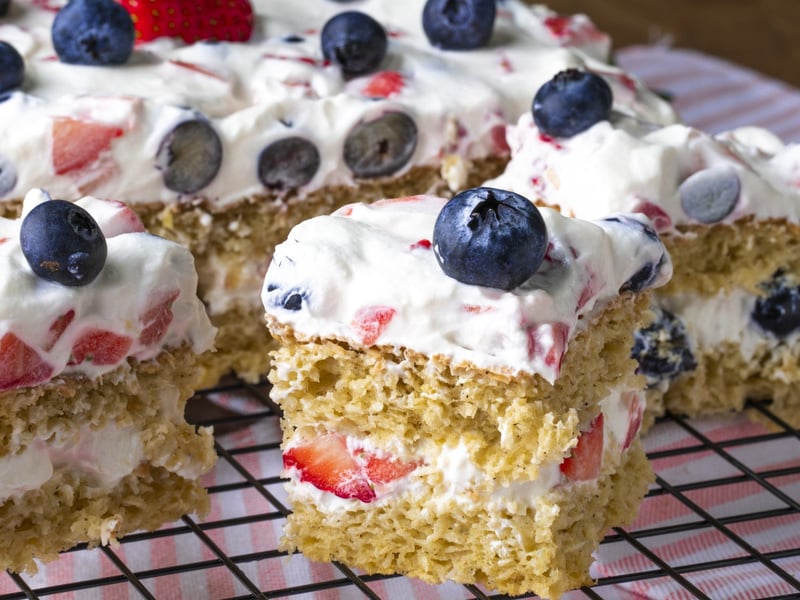 Nostalgia Sour Cream and Fruit Slice - Flourless