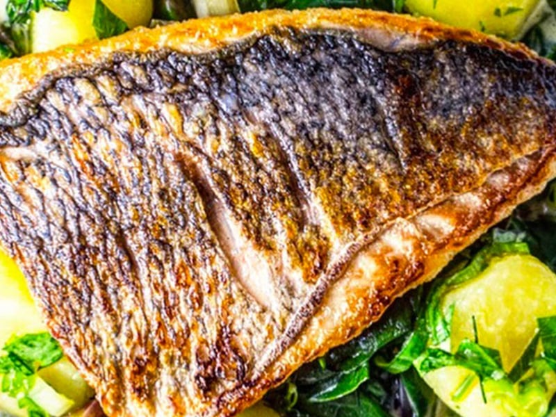 Sea Bream Fillet with Wild Garlic Potatoes