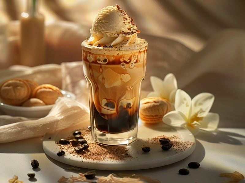 Simple and Punchy Iced Coffee with Madagascan Vanilla Ice Cream