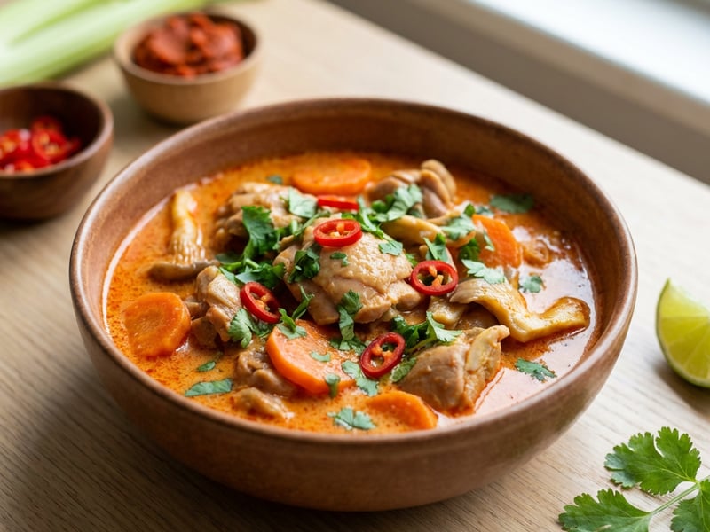 Piros csirke curry