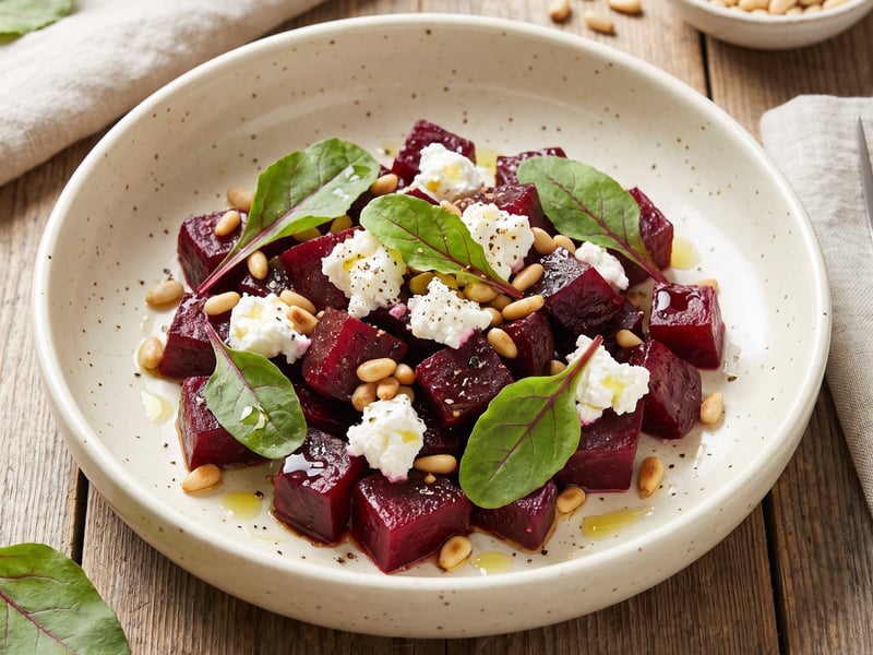 Beetroot salad with goat cheese