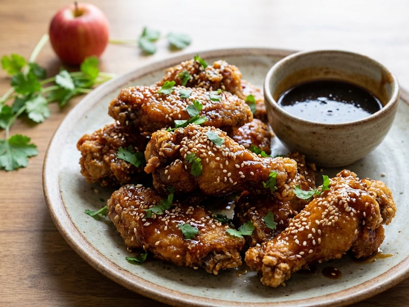 Sült csirkeszárnyak teriyaki szósszal