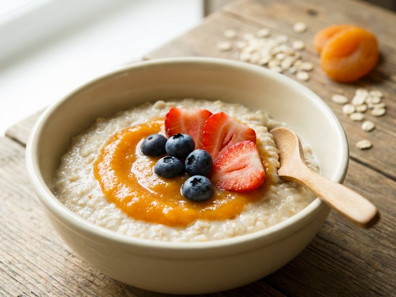 Homemade oatmeal with fruit