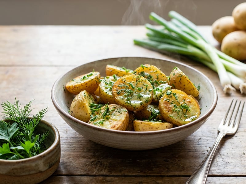 Festive jacket potatoes with herb butter