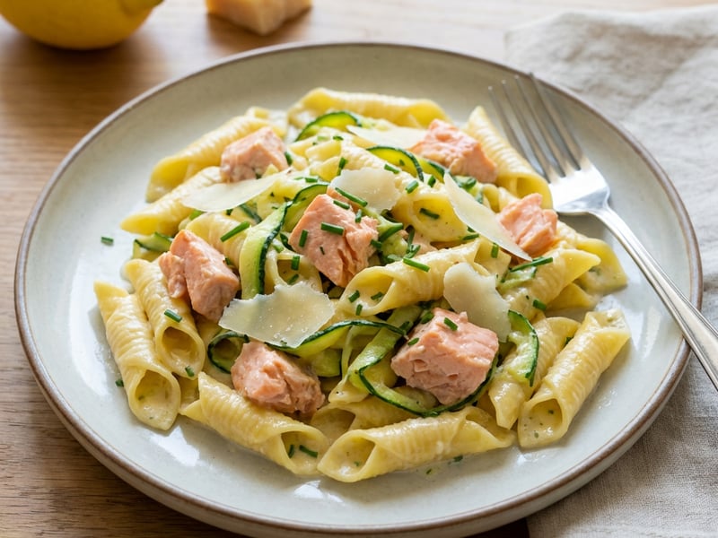 Garganelli lazaccal és cukkínivel