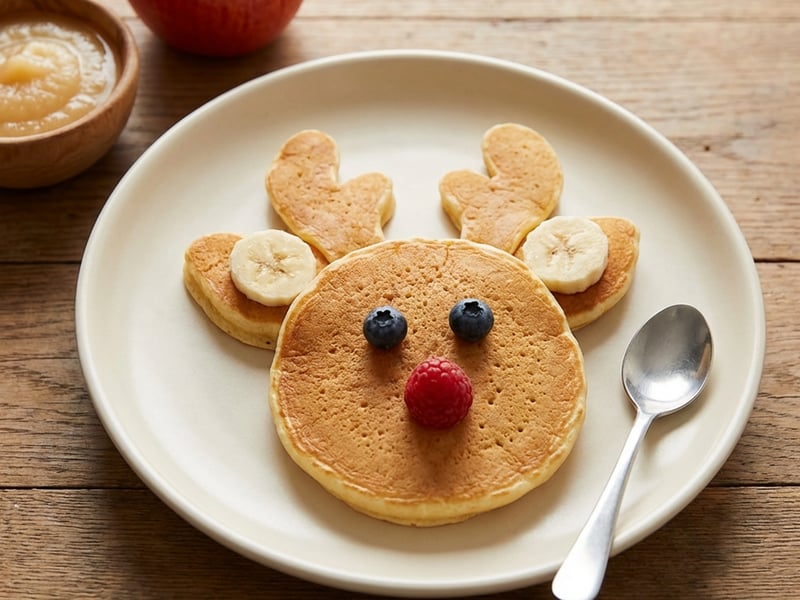 Reindeer-shaped baby pancake