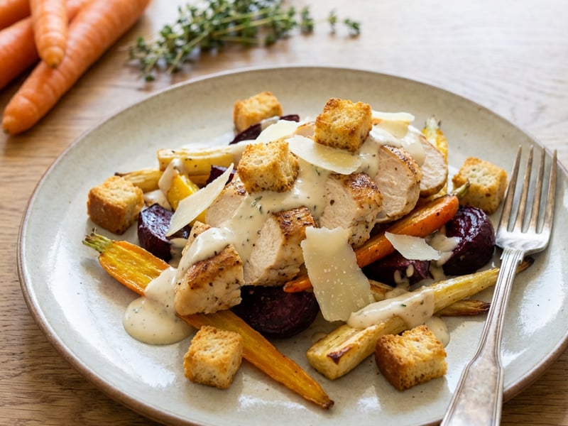 Winter Chicken with Caesar Salad