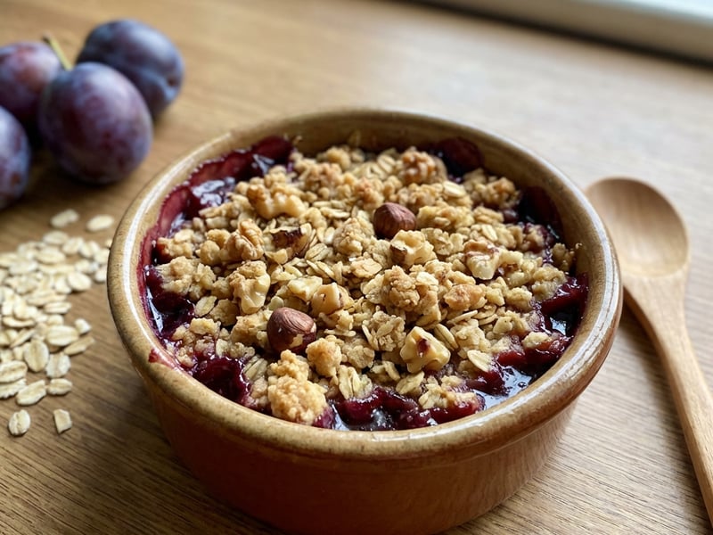 Plum-oat crumble