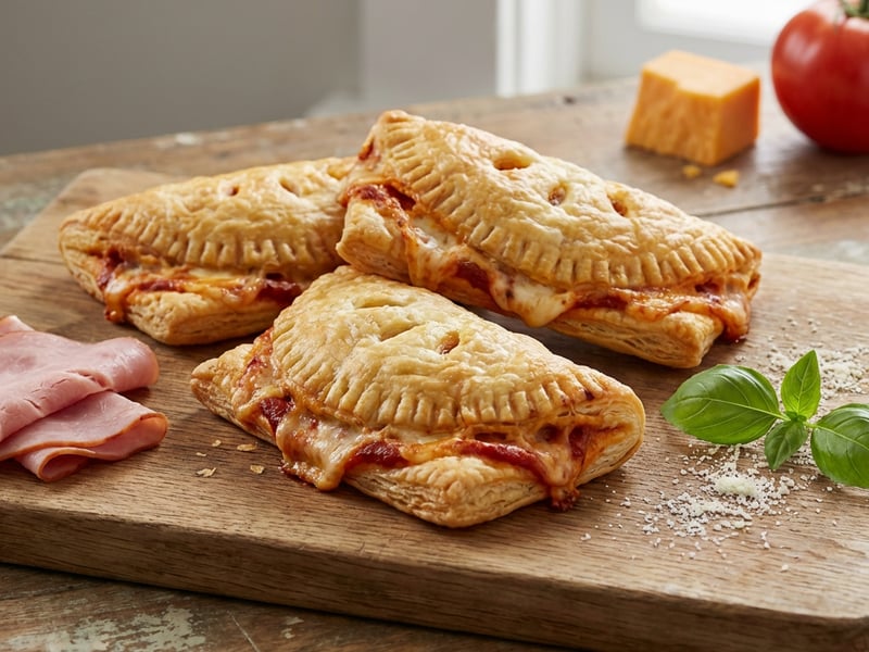 Pizza pockets from puff pastry