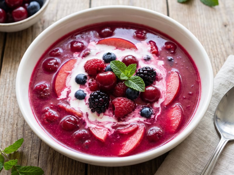 Mixed fruit soup