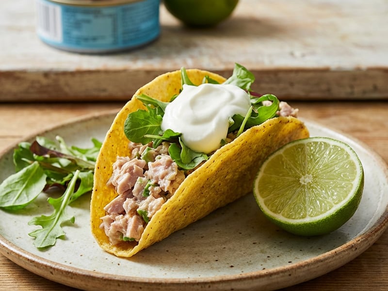 Tuna taco with lime
