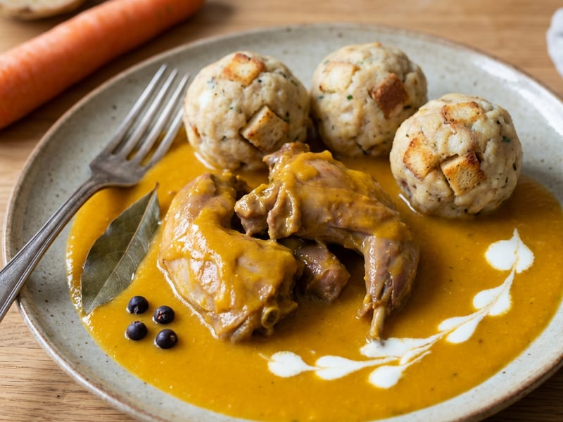 Hunter's Rabbit with Bread Dumplings
