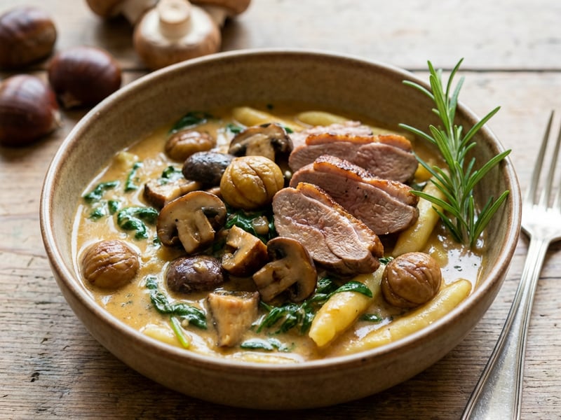 Mushroom Goose Breast with Potato Noodles