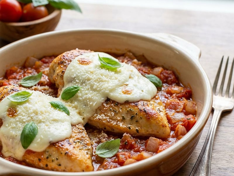 Parmesan Chicken with Mozzarella and Tomatoes