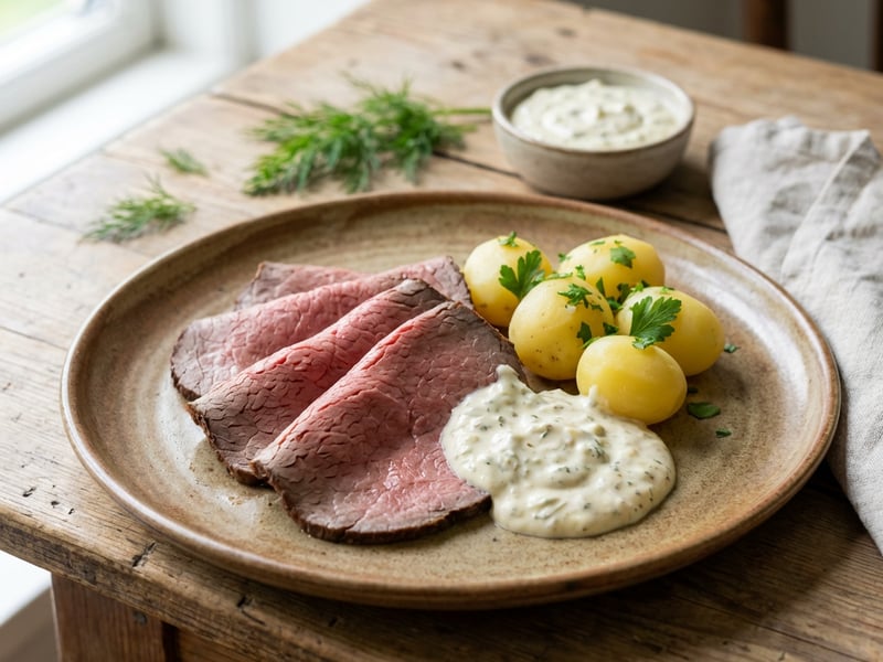 Roast Beef | Juicy Roast Beef with Remoulade Sauce