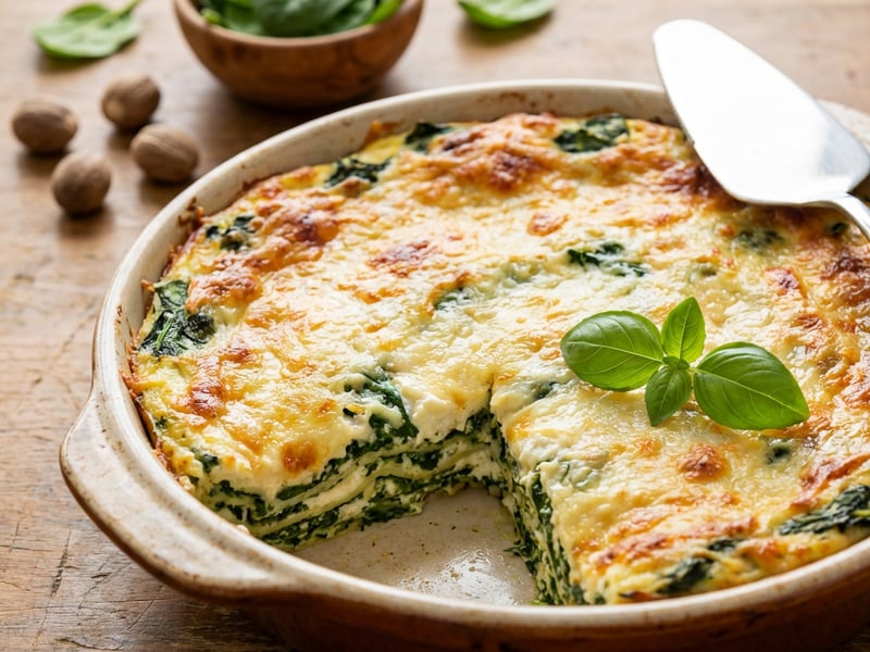 Ricotta and Parmesan Spinach Lasagna
