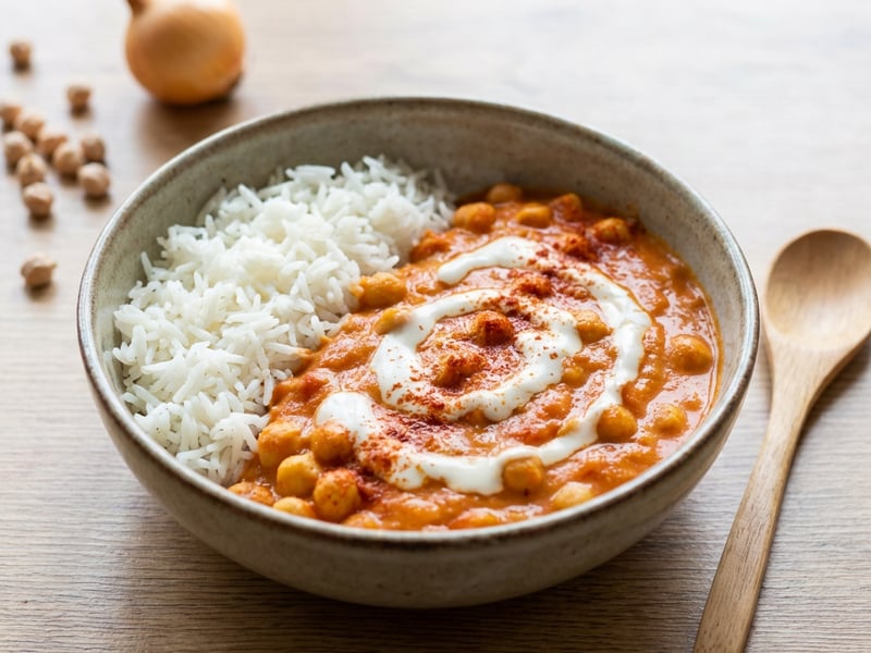 Tomato Chickpea Sauce with Rice